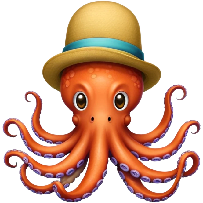 Octopus with a hat emoji