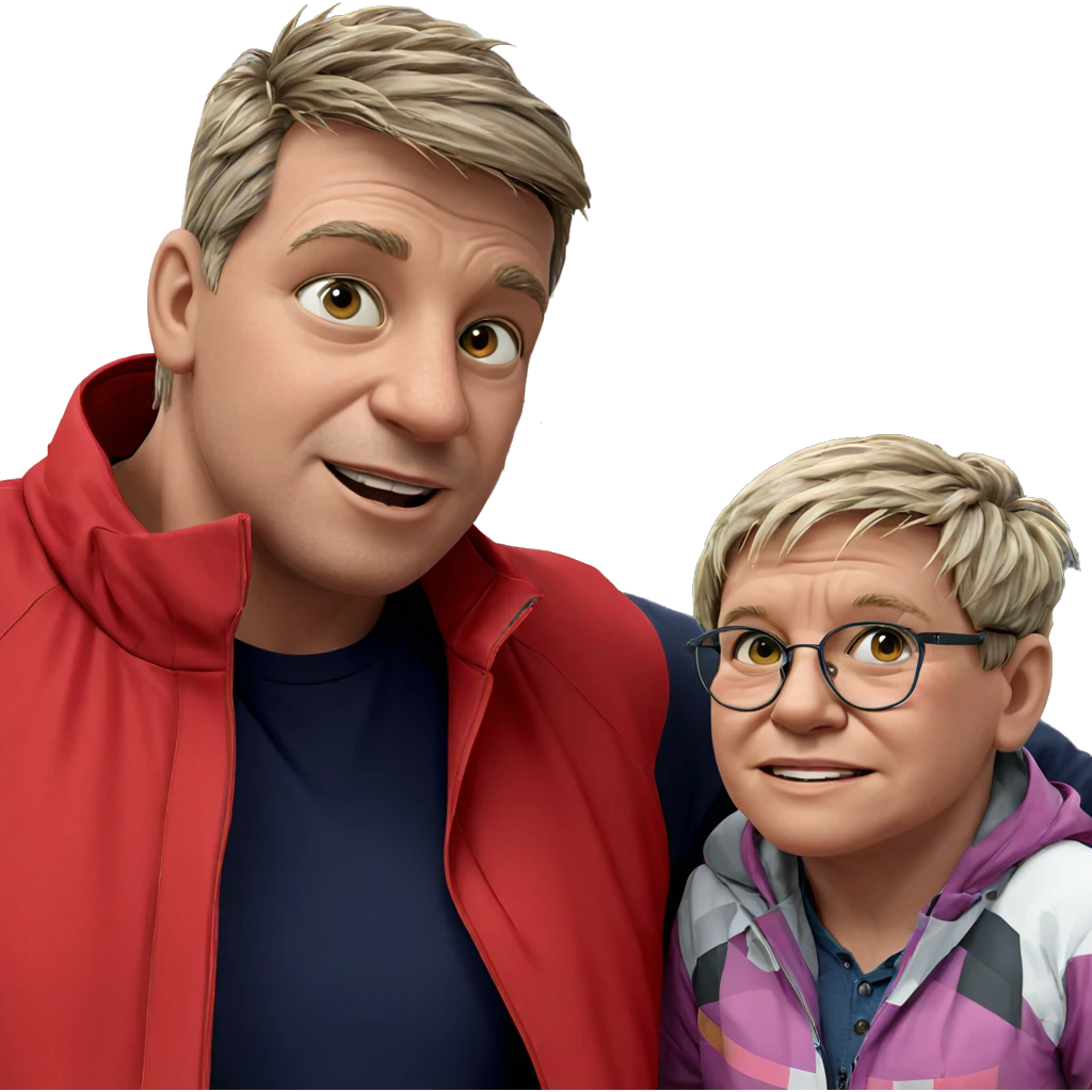 two boys in outdoor style emoji