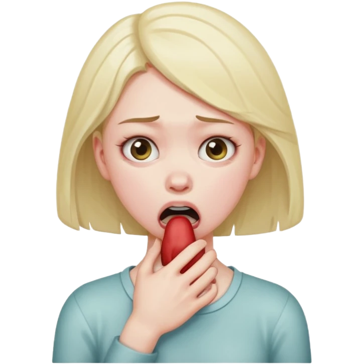 Girl choking herself emoji