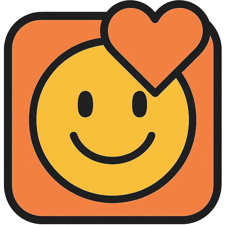 app icon for a PWA focused on positivity and mindfulness, warm and uplifting colors emoji