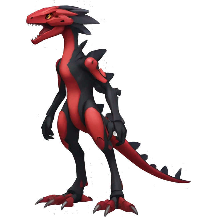  Cool Edgy Black Red Digimon-Fakemon-Raptor-Genesect-Reptile full body emoji