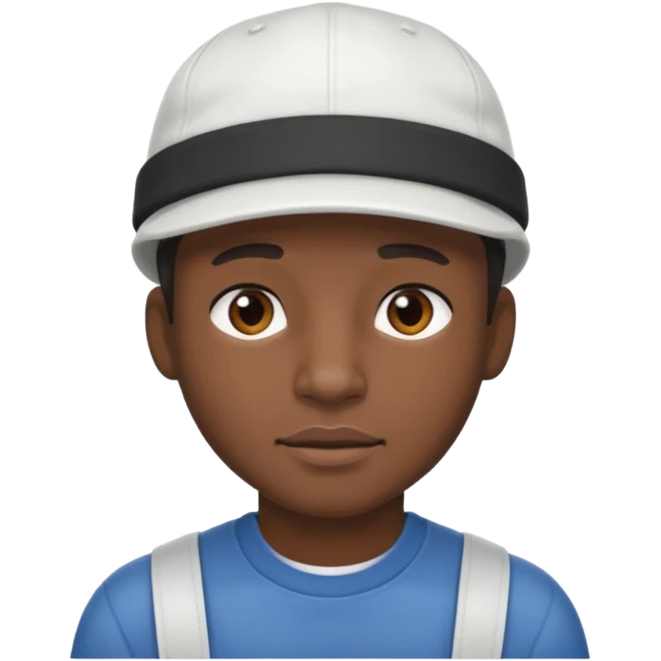 black man with white cap emoji