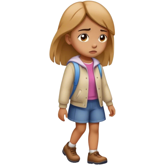 Girl walking sad emoji