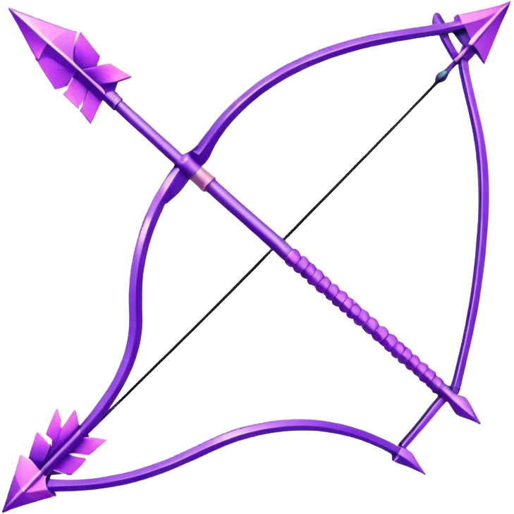 Glitter Arco e flecha roxo emoji