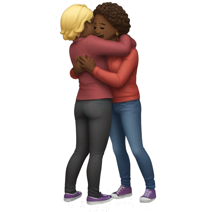 lesbians hug emoji