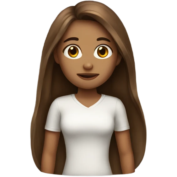 Girl long brown hair emoji