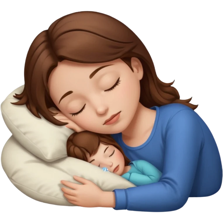 A girl her hair is brown and she ‘s sleeping  emoji