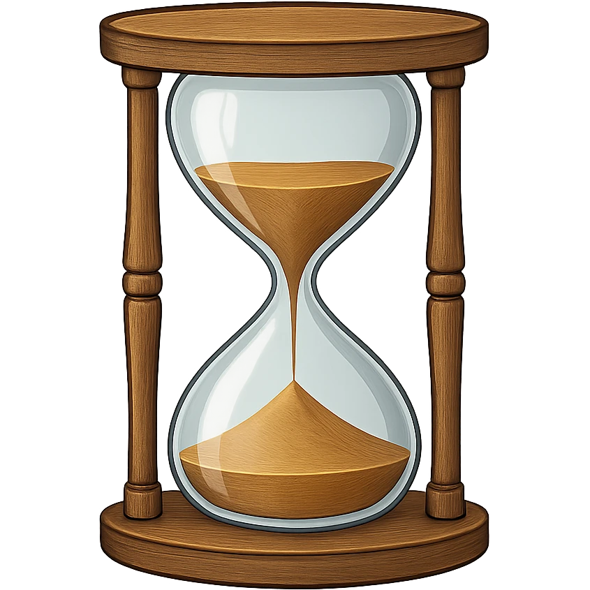 hourglass, digital illustration, no background emoji