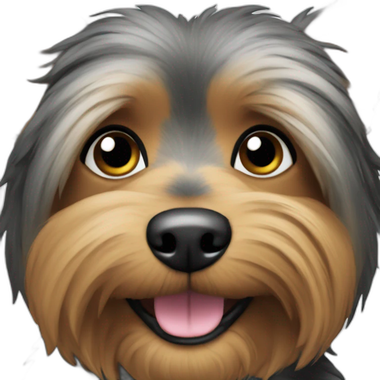 dog-australian-yorkshire-black-tan-older-closeup-smile emoji