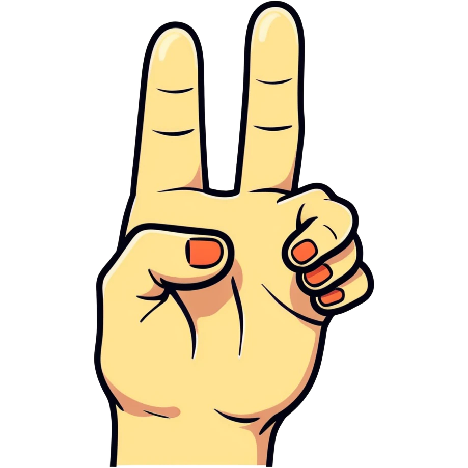Hand with two fingers up and thumb out like a gin emoji