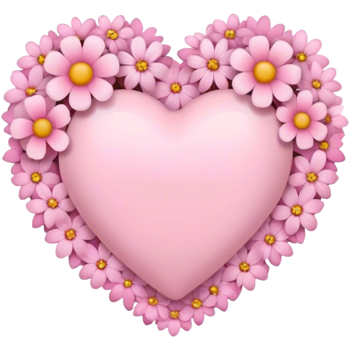 Heart with flowers light pink emoji