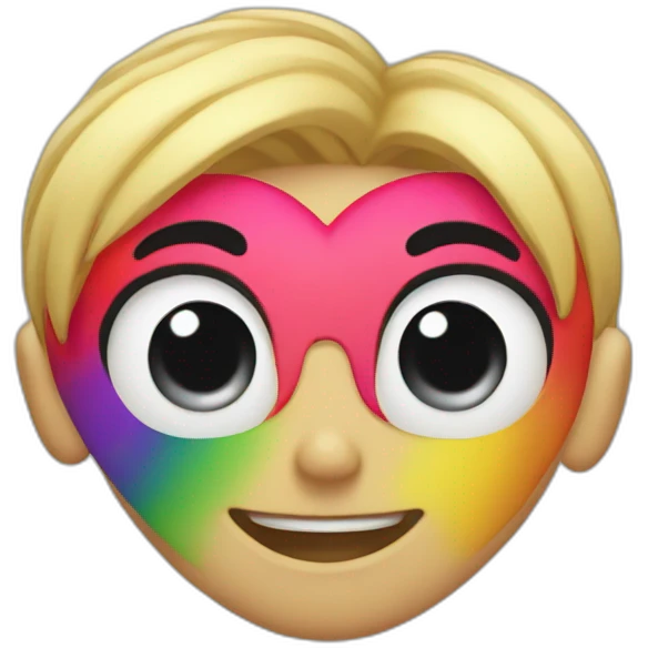 gay pride version of heart eyes emoi emoji