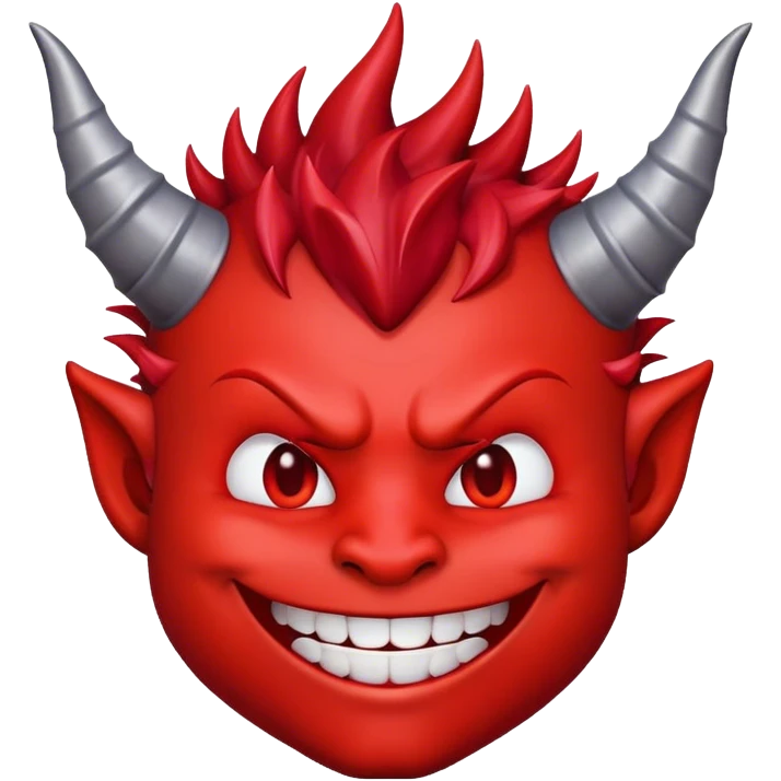 Smiling devil emoji with hair emoji