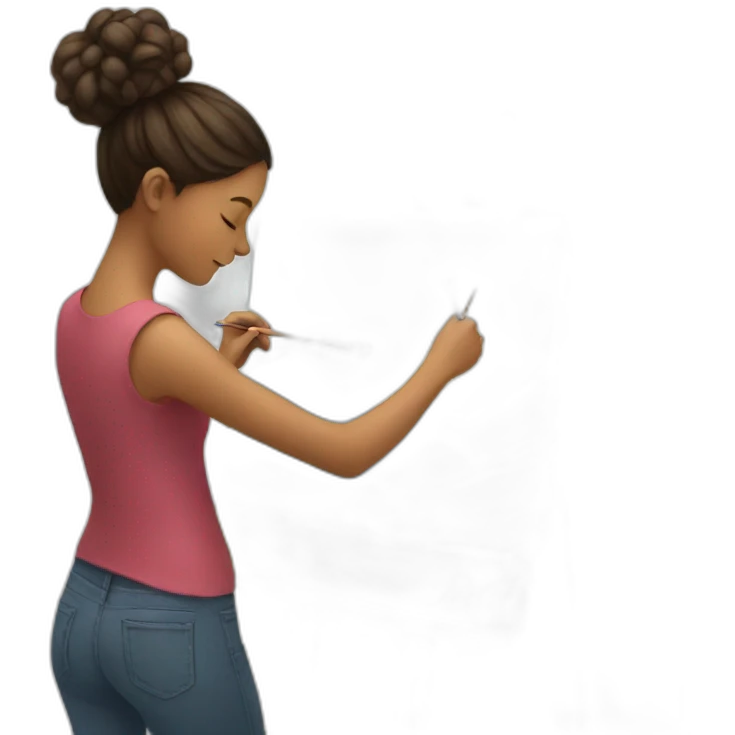 Girl painting emoji