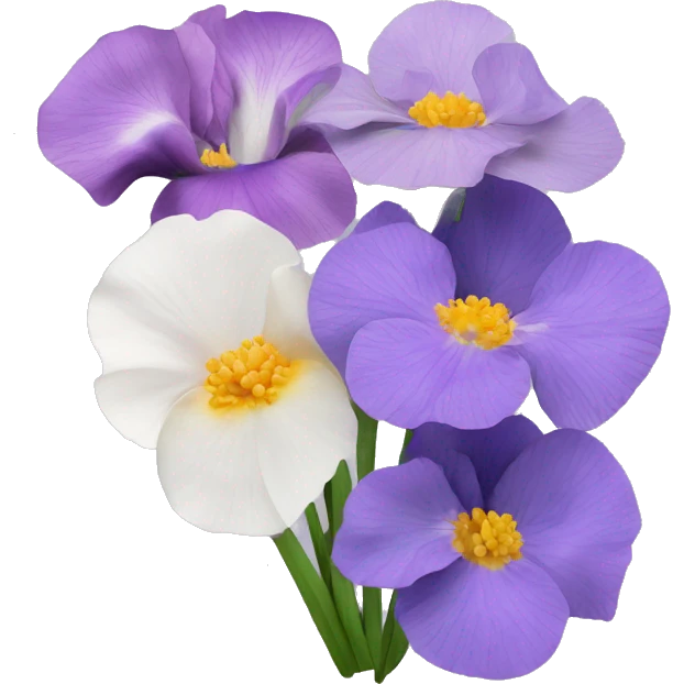Lavender iris poppy iris hydrangea anemone flower bouquet emoji