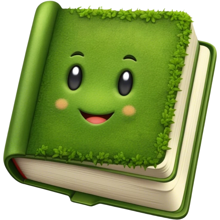 Open moss green book emoji