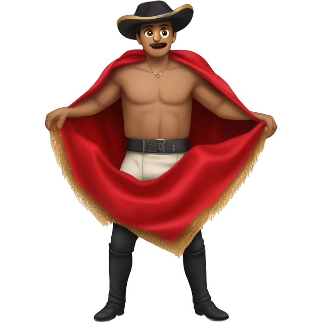 torero with a red blanket in hands emoji