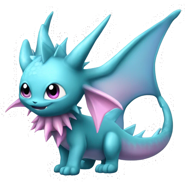 Pink Edgy Vaporeon dragon With Fins and spikes full body emoji
