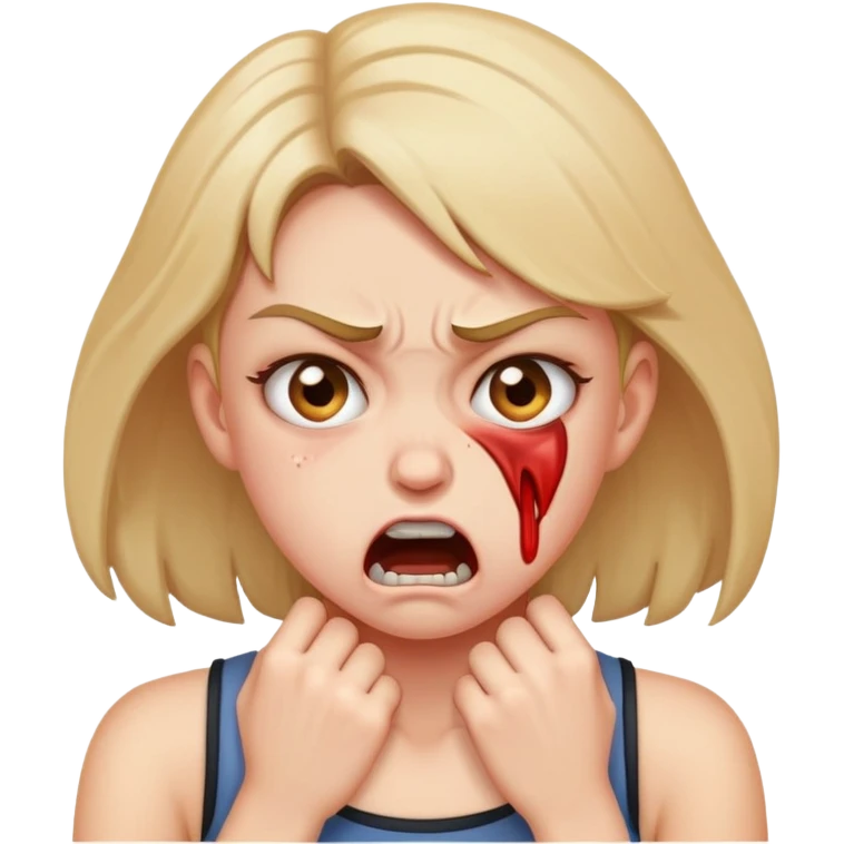 Angry girl chocking herself  emoji