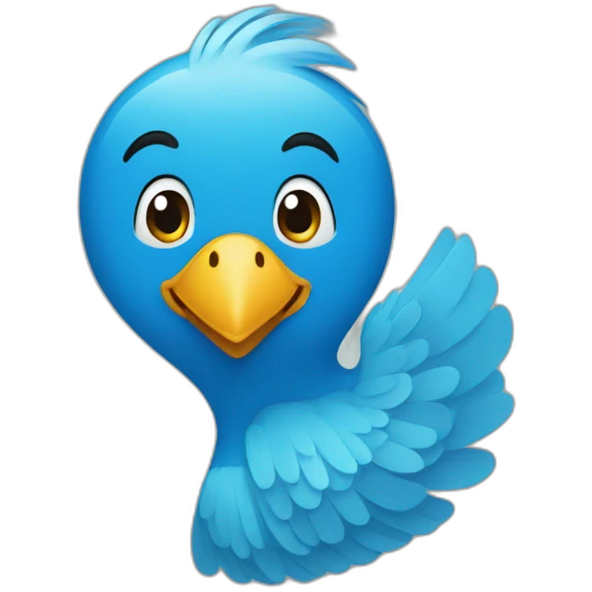 Twitter bird smile emoji
