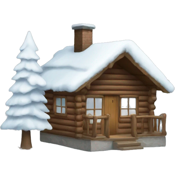 winter cabin emoji