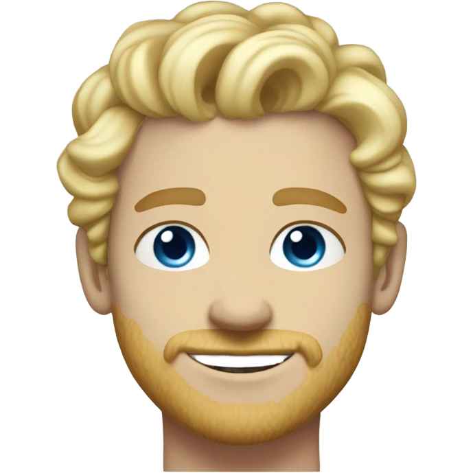 full body light curl blonde 30yo man blue eyed pale skin emoji