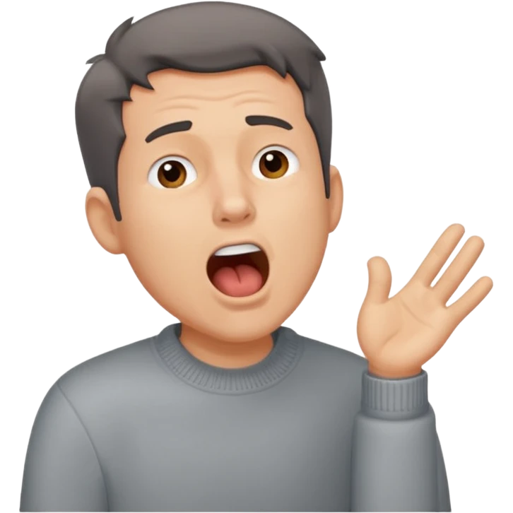 yawning  man in sweater emoji