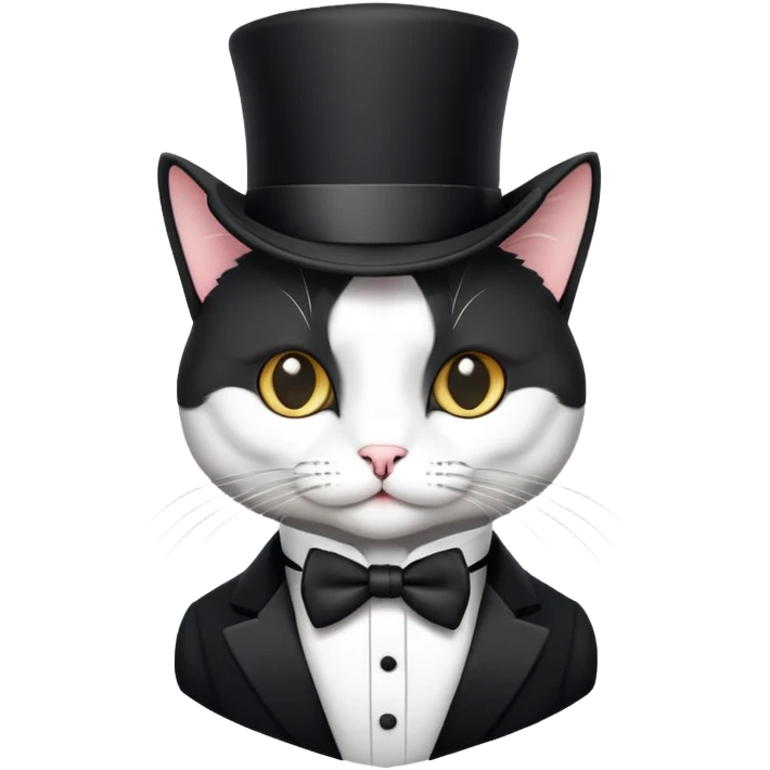 cat wearing tophat emoji