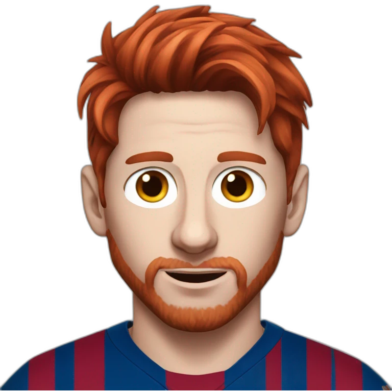 Leo messi red hair emoji