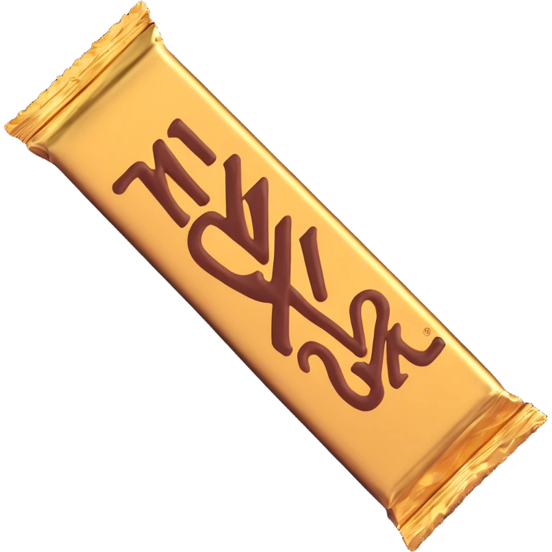 Twix candy bar with gold wrapper emoji