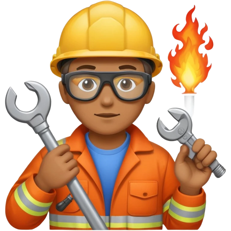 Me Working With a pipe wrench in fire protection emoji