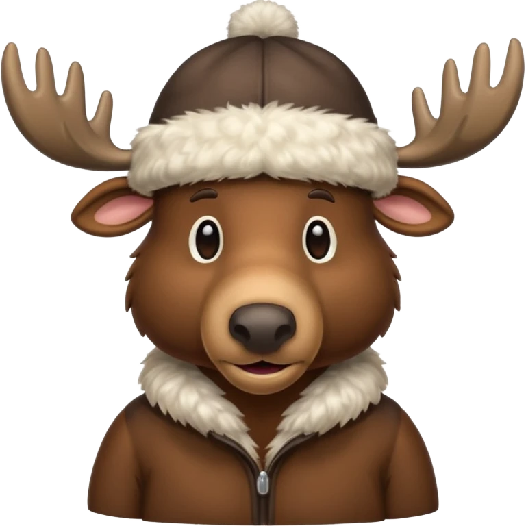 moose with a fur cap emoji