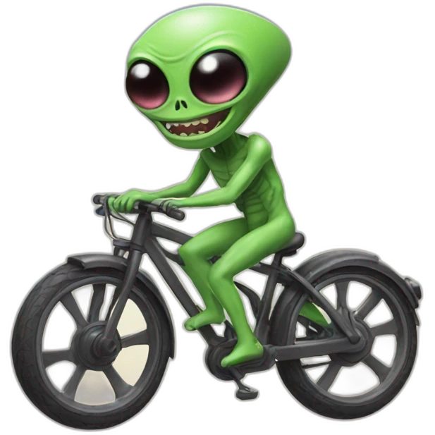 Alien on a bike emoji