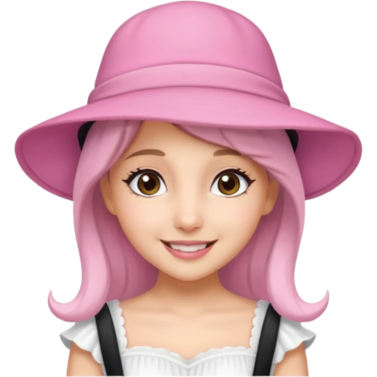 ariana rande wearing Pink Hat, white dress emoji
