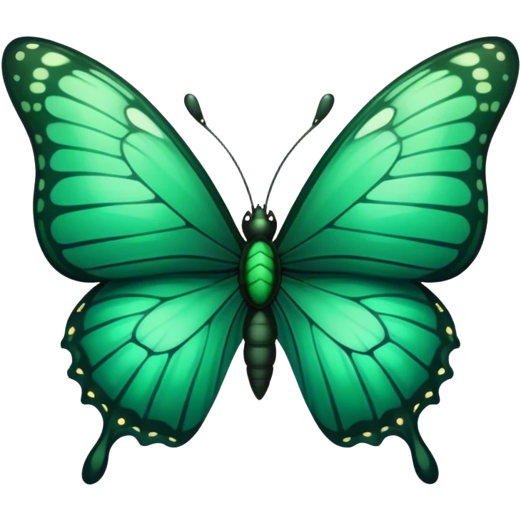 dark emerald color butterfly emoji