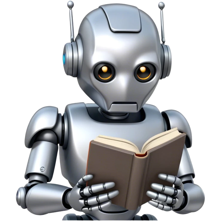  robot reading a book emoji