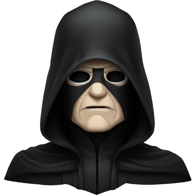 palpatine under a black hood emoji