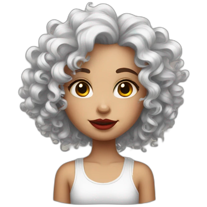 White Red curly girl with tatoos emoji