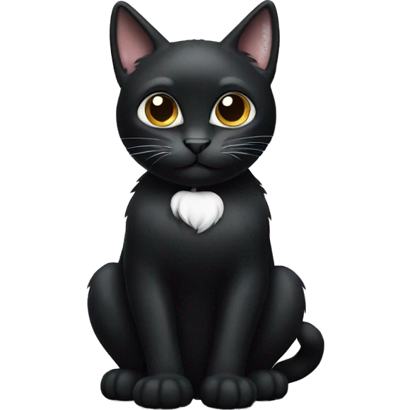 black cat with white paws  emoji