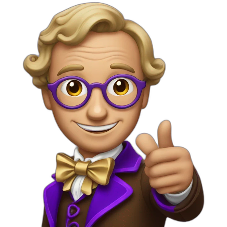 willy wonka taking a selfie emoji