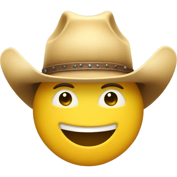 Cowboy hat, wink, yellow face emoji