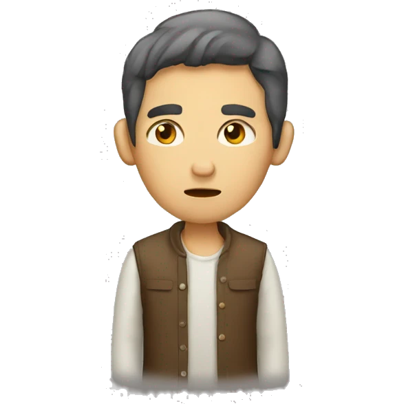 man not understanding emoji