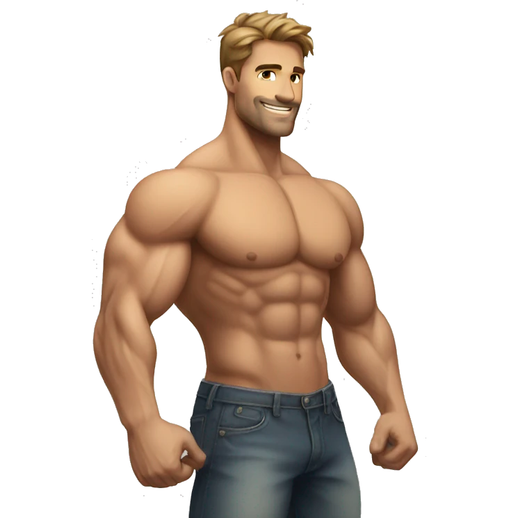 super buff muscular handsome man emoji