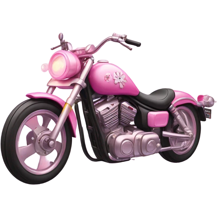 Pink ombre motorcycle with glitter and decorated in flowers  emoji