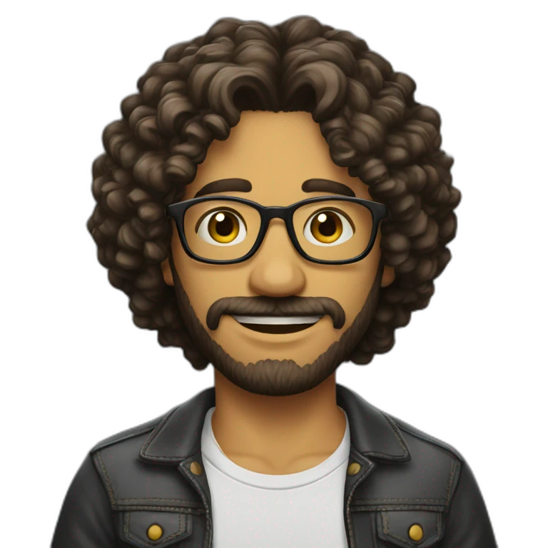 HOMBRE LENTES CABELLO RIZADO emoji