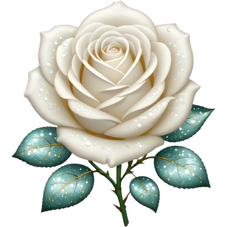 Glitter White Roses emoji
