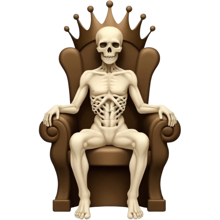 Abstract throne formed from intertwined human silhouettes, erotic horror emoji