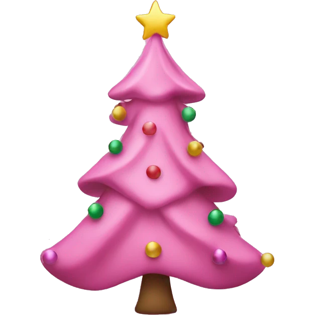 Pink Christmas tree emoji