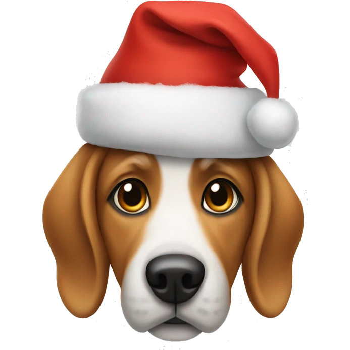 dog in a christmas hat emoji