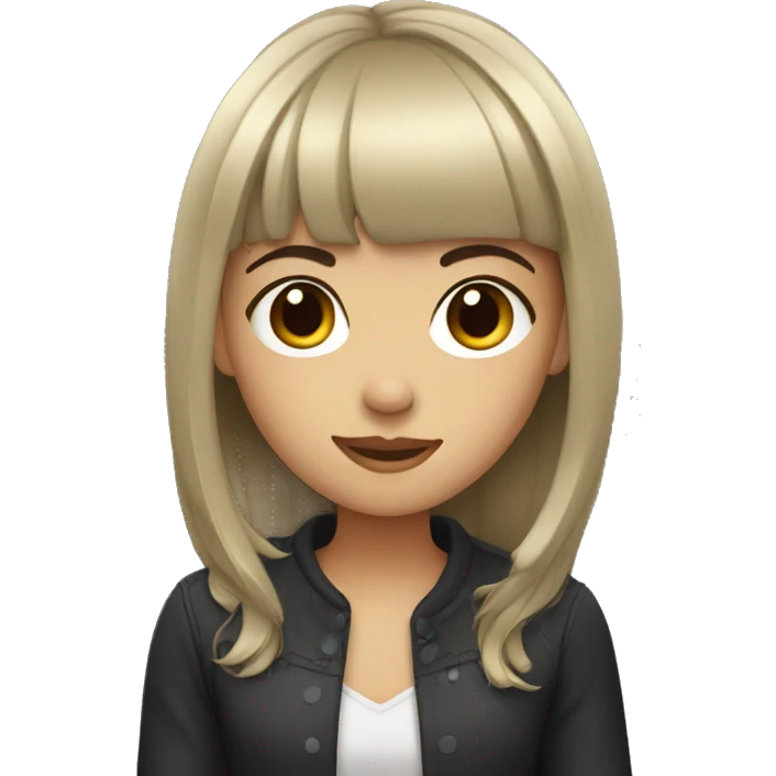 Girl with dark hair with bangs  emoji
